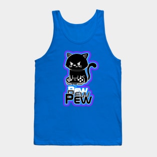 Black Gamer Cat Tank Top